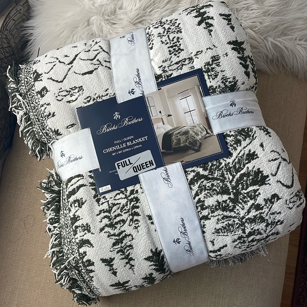 Brooks Brothers Holiday Throw Blanket